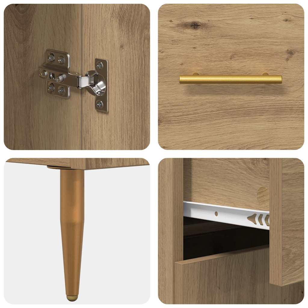 Highboard Hochglanz-Weiß 69,5x34x180 cm Holzwerkstoff