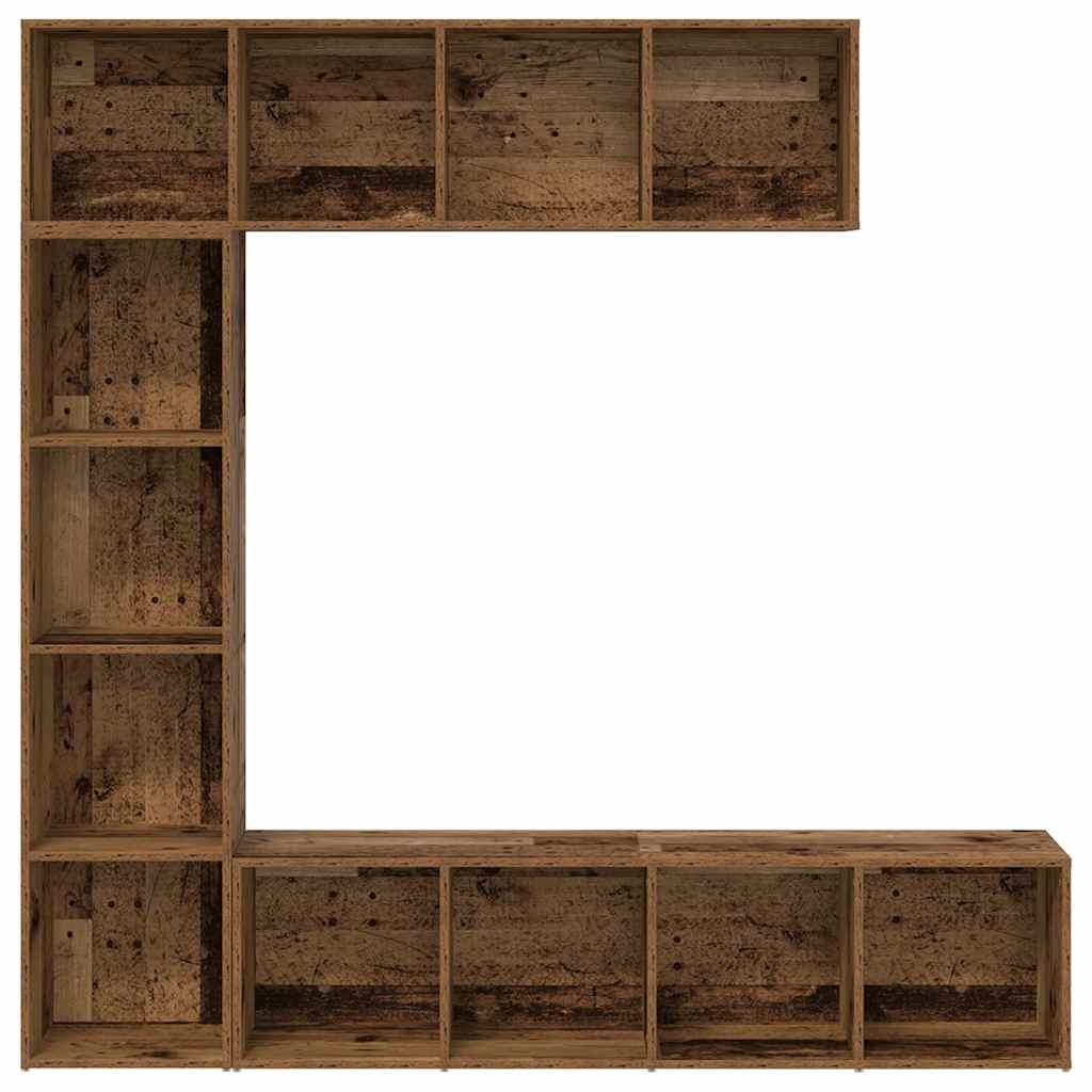 3-tlg. Bücher-/TV-Schrank Set Weiß 180×30×180 cm