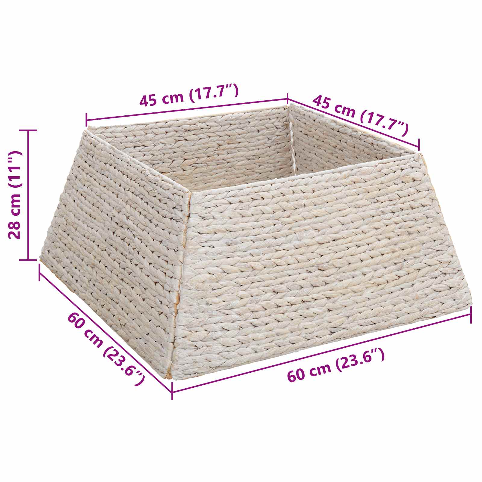 Weihnachtsbaumkragen Braun 70 x 70 x 28 cm Wasserhyazinthe