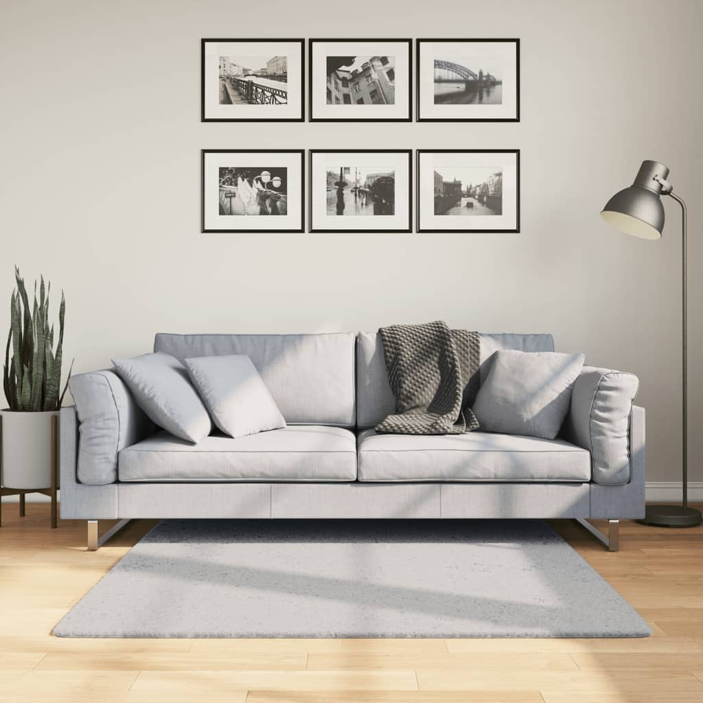 Teppich HUARTE Kurzflor Weich und Waschbar Anthrazit 60x110 cm