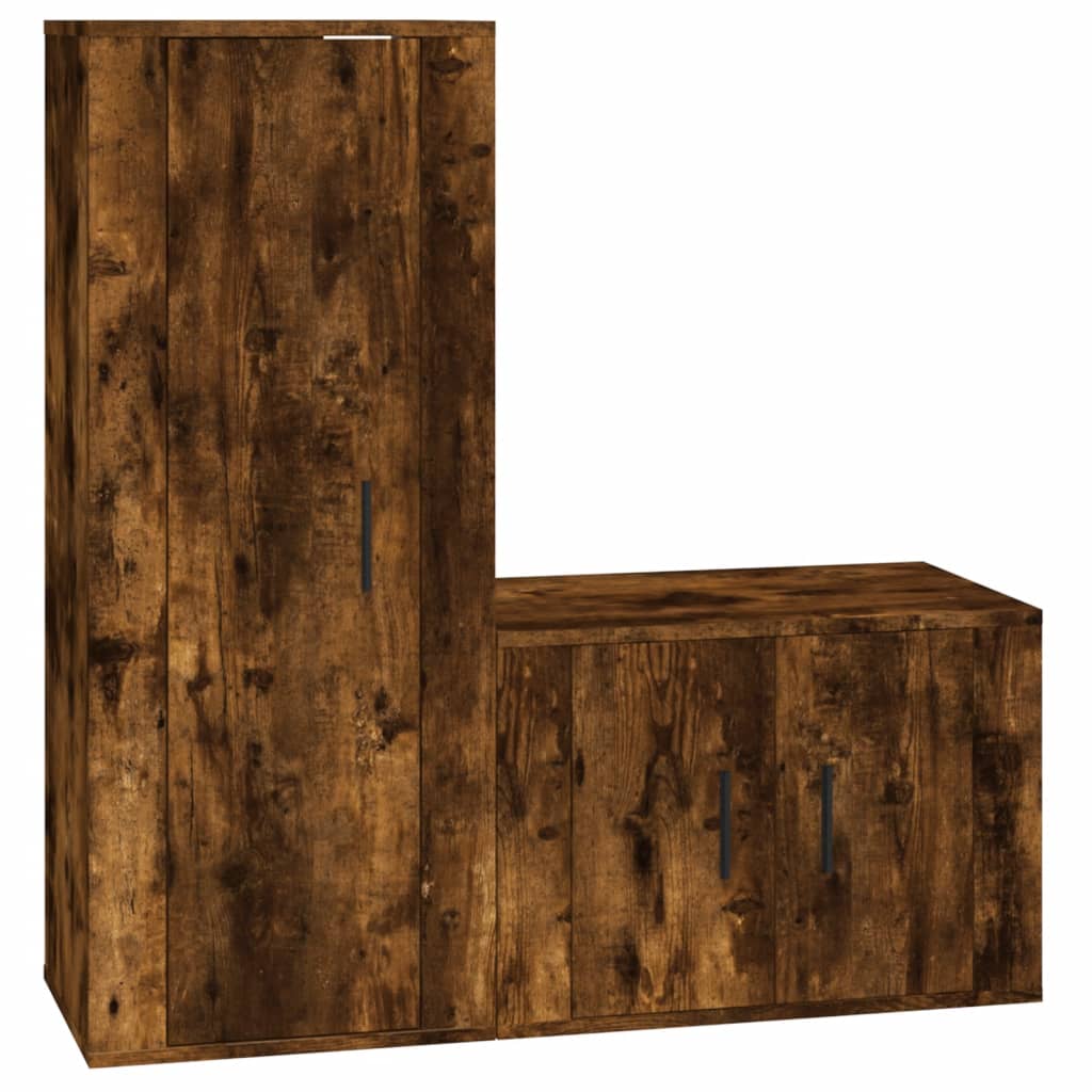 2-tlg. TV-Schrank-Set Weiß Holzwerkstoff