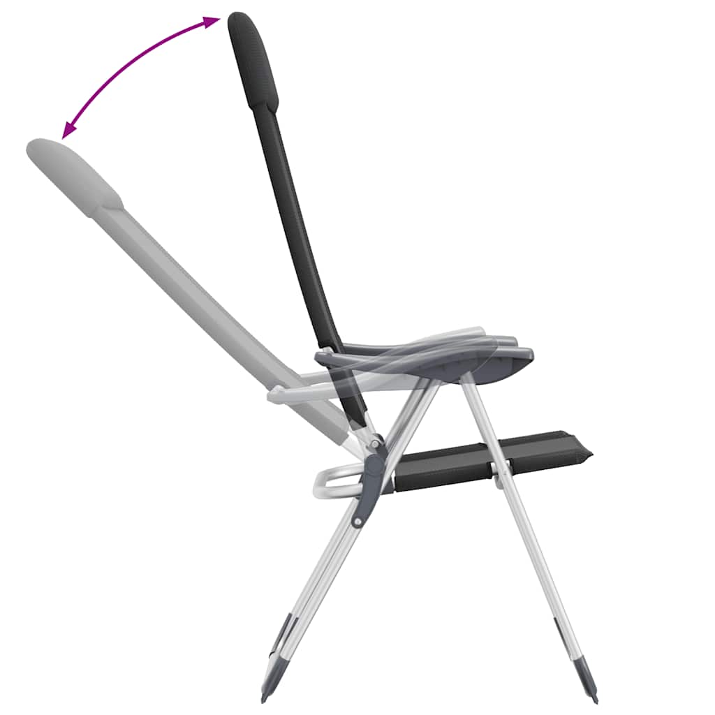 Klappbare Campingstühle 2 Stk. Grau Aluminium