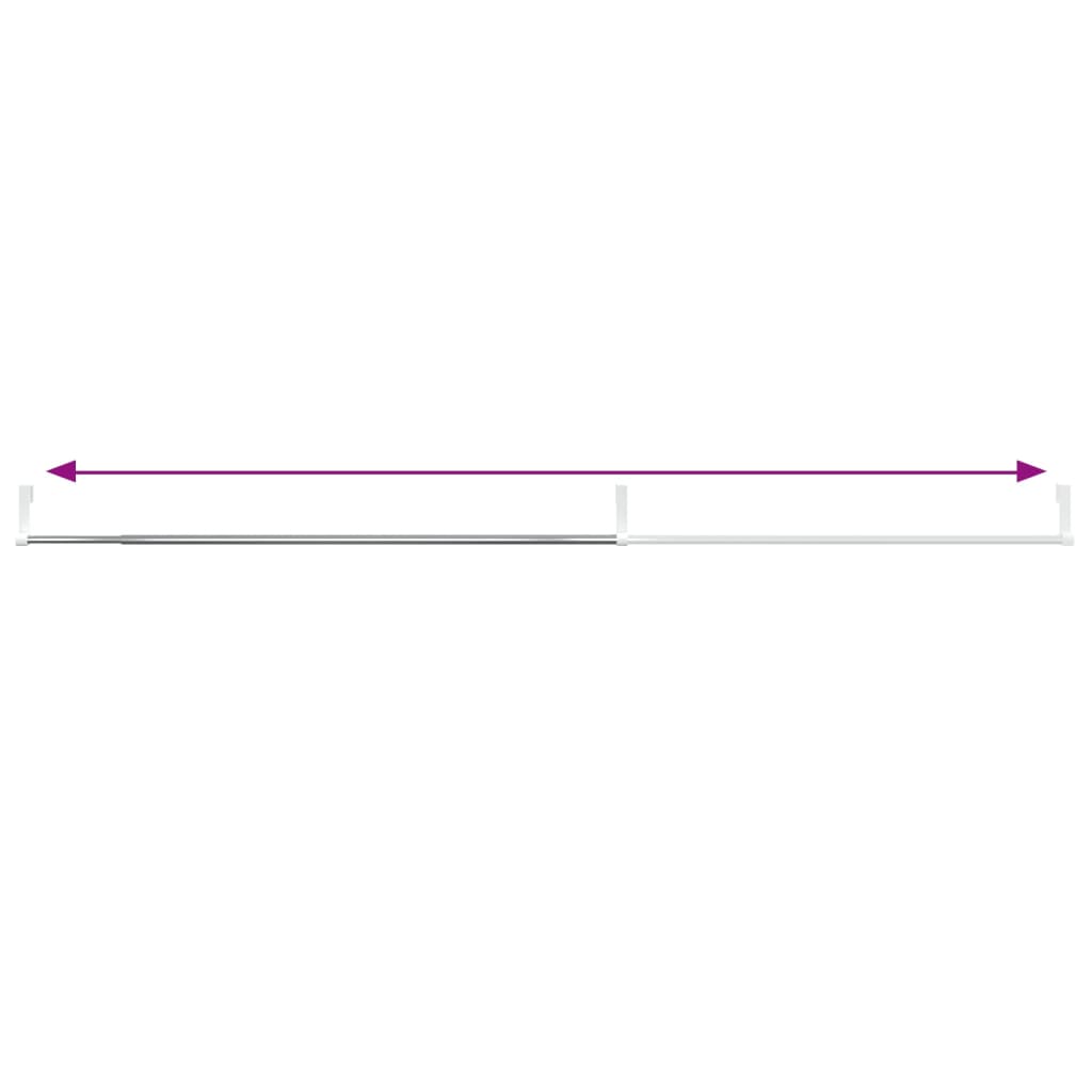 Gardinenstangen 2 Stk. Weiß und Silbern 40-60 cm Aluminium