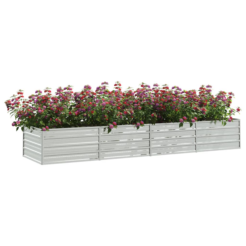 Garten-Hochbeet 160x80x77 cm Verzinkter Stahl Silbern