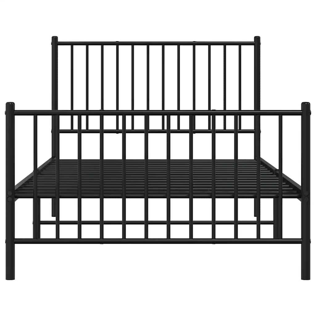 Bettgestell Metall Schwarz 75x190 cm