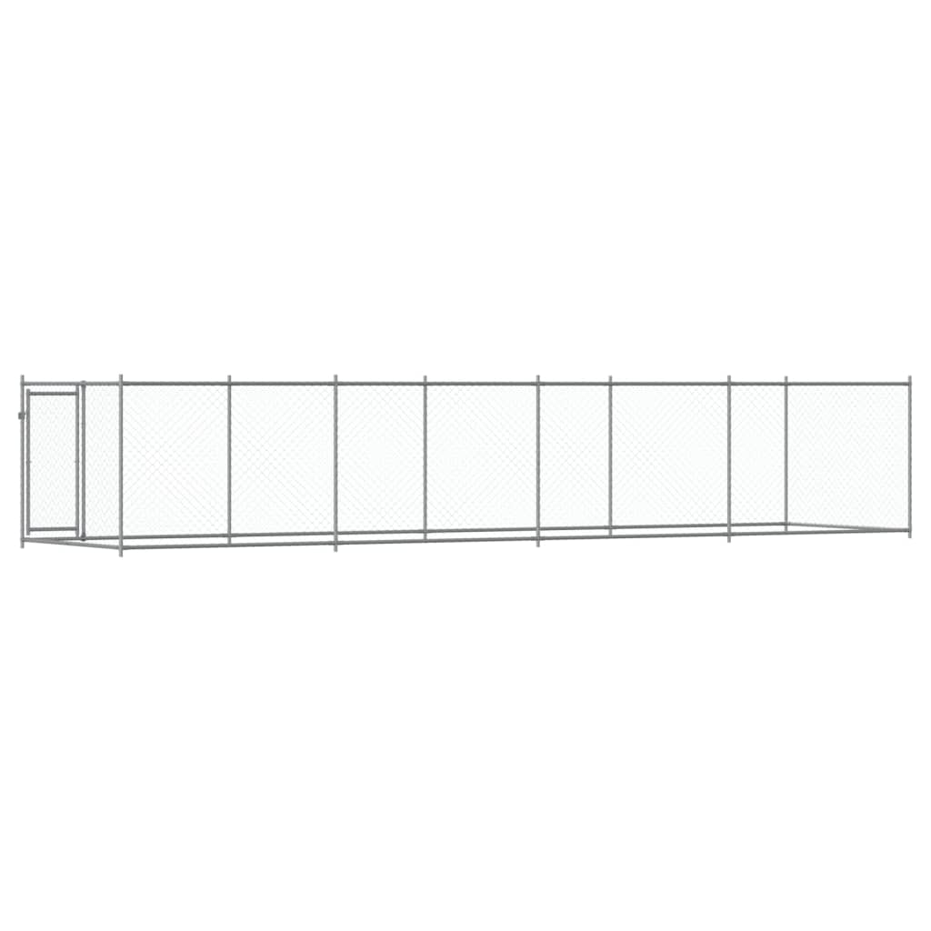 Hundezwinger mit Tür Grau 2x2x1,5 m Verzinkter Stahl