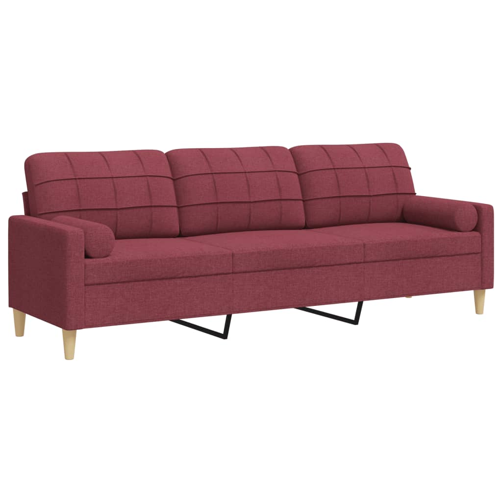 2-Sitzer-Sofa mit Zierkissen Braun 120 cm Stoff