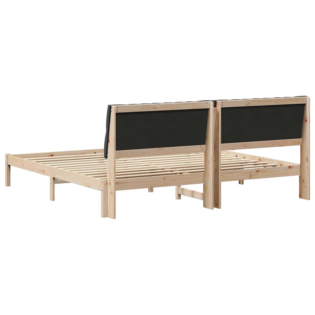 Bettgestell mit gepolstertem Kopfteil Braun 200 x 200 cm