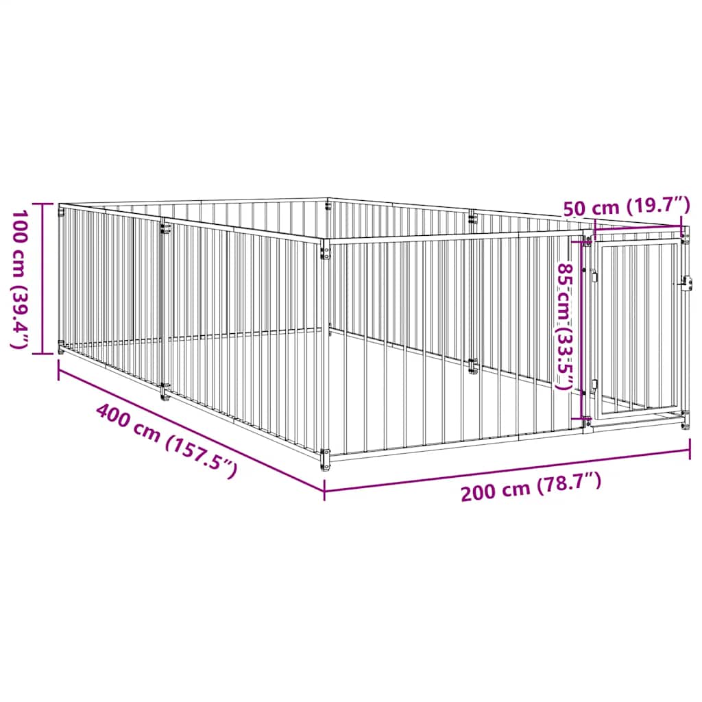 Outdoor-Hundezwinger 200×200×100 cm