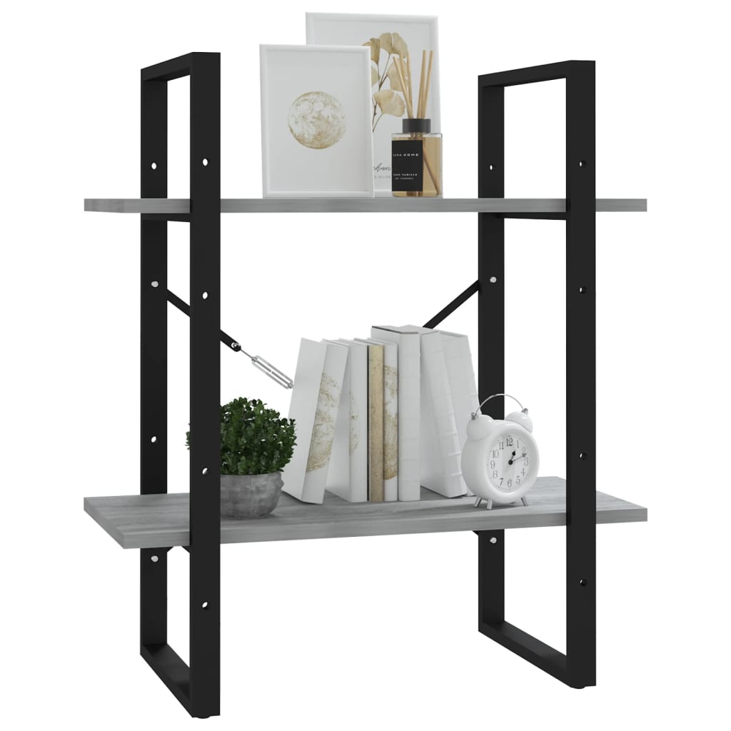 Bücherregal 2 Fächer Weiß 60x30x70 cm Holzwerkstoff