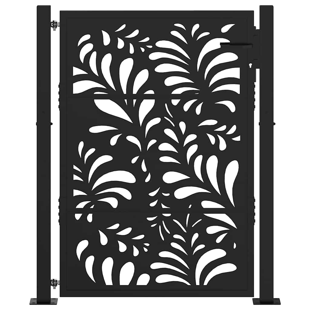 Gartentor Schwarz 100x100 cm Stahl Lichtdesign