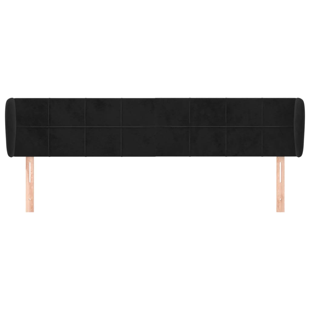 Kopfteil mit Ohren Dunkelblau 93x23x78/88 cm Samt