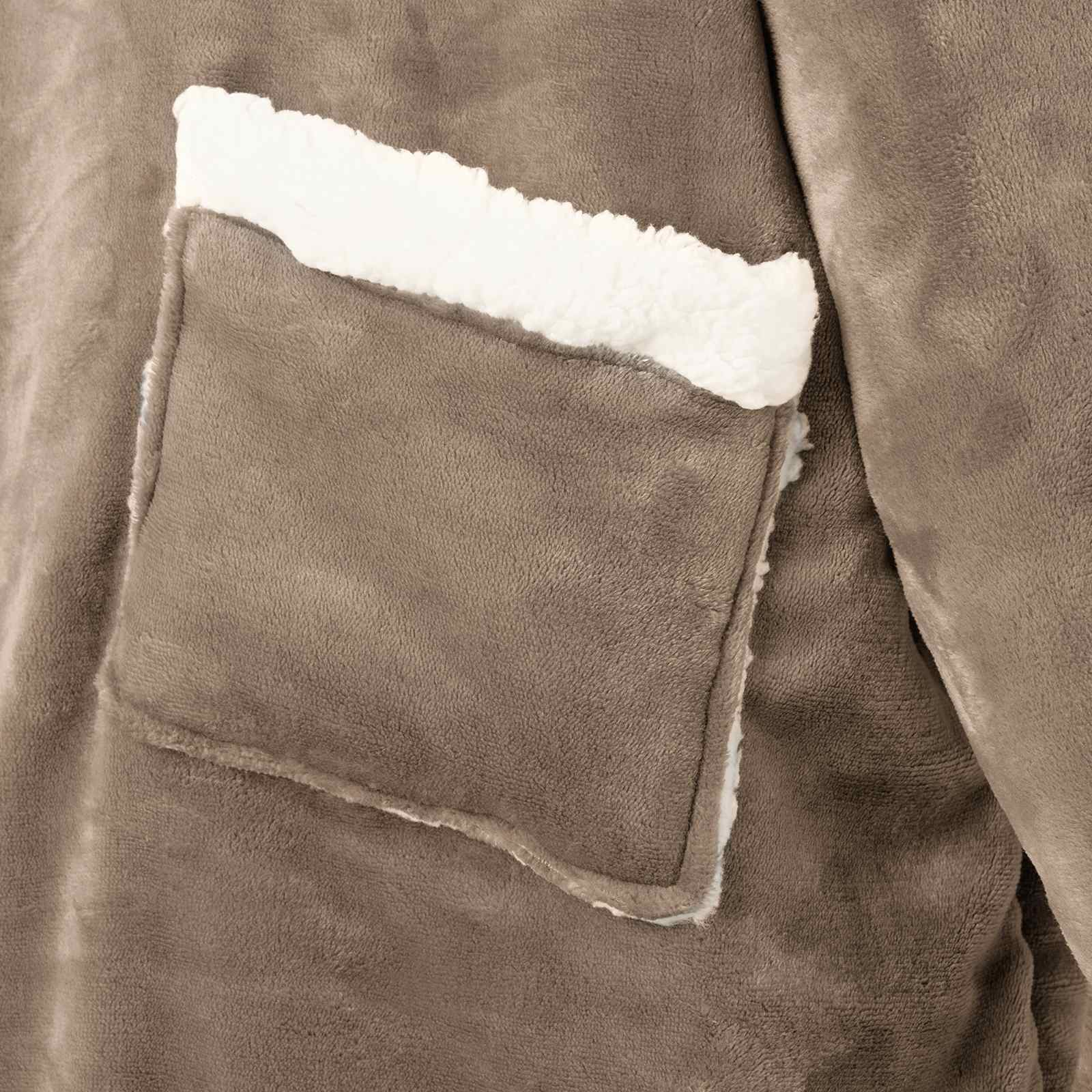 Decken-Hoodie Beige M Fleece und Flanell