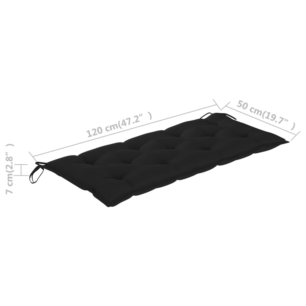 Gartenbank mit Auflage 120 cm Massivholz Akazie