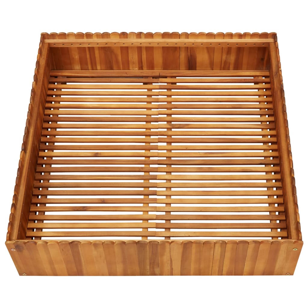 Garten-Hochbeet 50 x 30 x 25 cm Massivholz Akazie