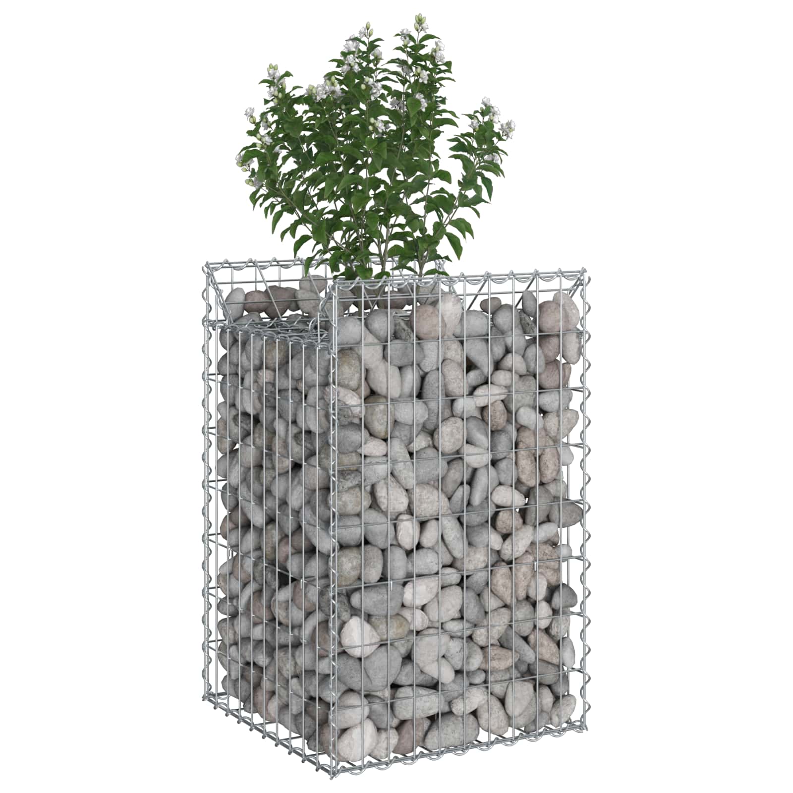 Gabionen-Hochbeet 2 pcs Silber