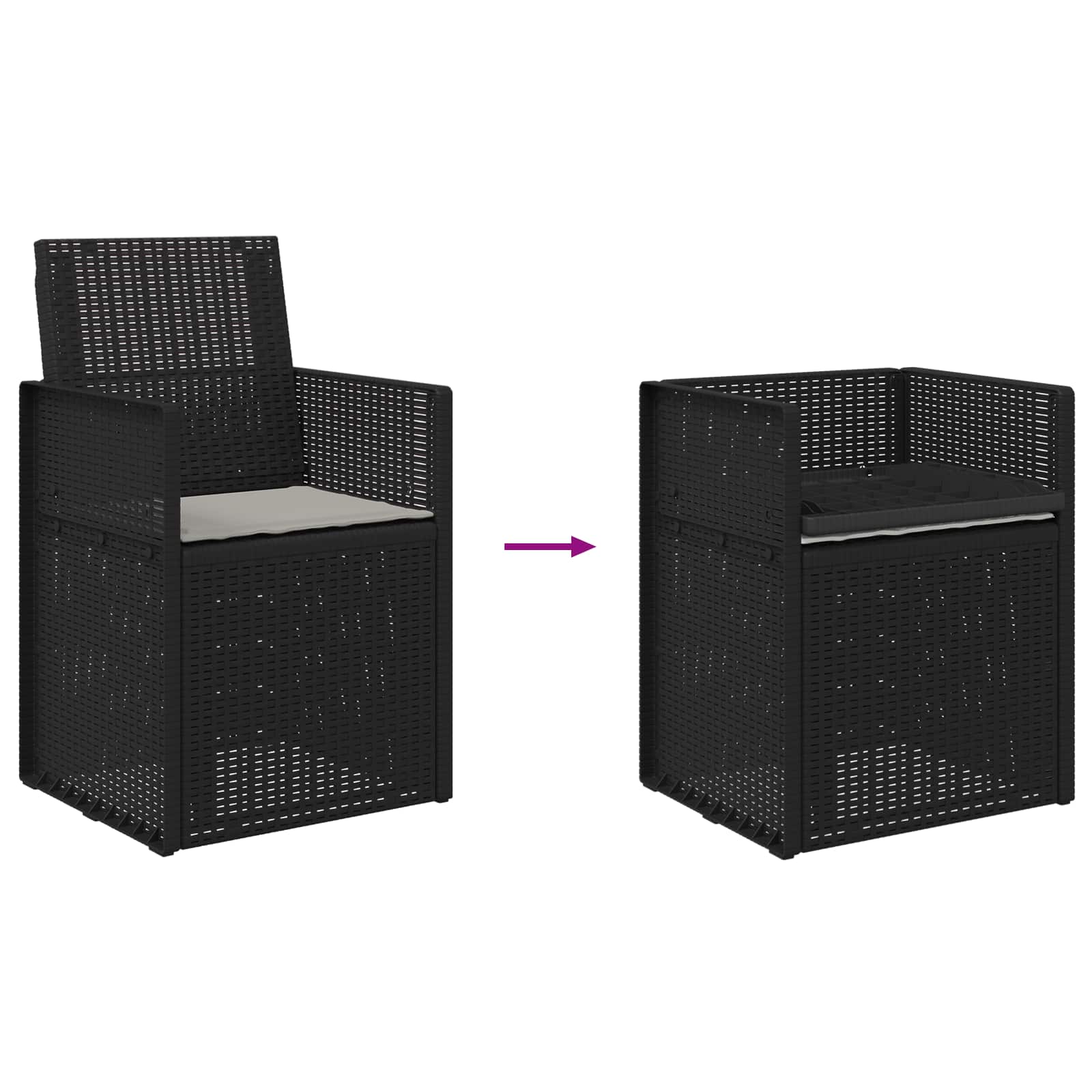 Garten Esszimmerstühle 2 pcs Weiß und Hellgrau PP