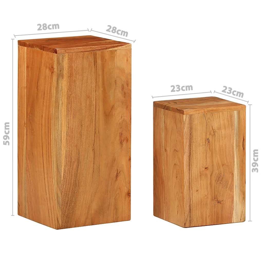 3-teilige Blumentreppe Massivholz Akazie Braun
