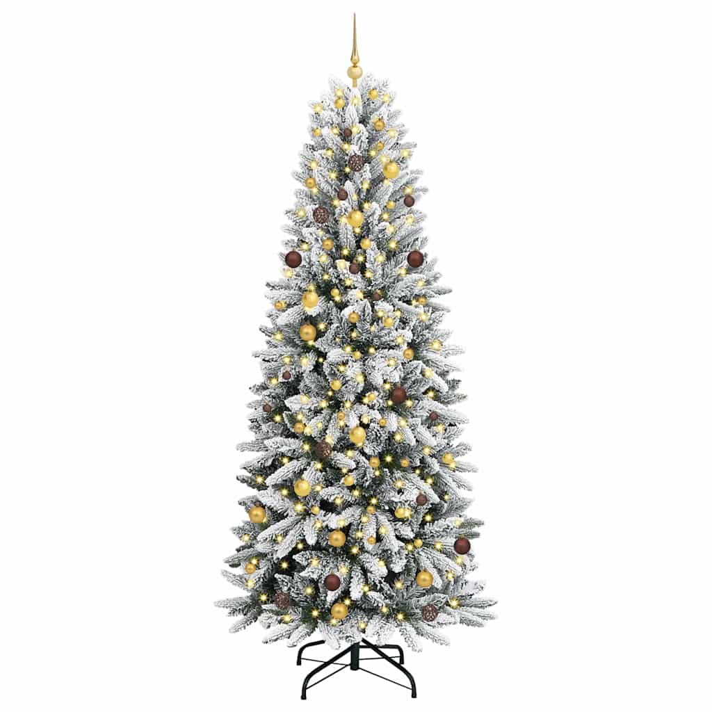 Künstlicher Weihnachtsbaum mit 150 LEDs mit Ständer Weiß 120 cm