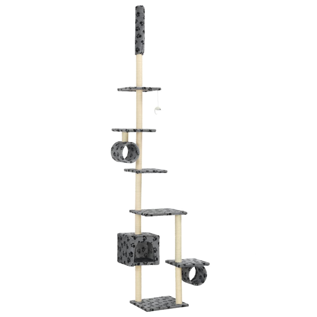 Katzenbaum mit Sisal-Kratzsäulen 260 cm Grau