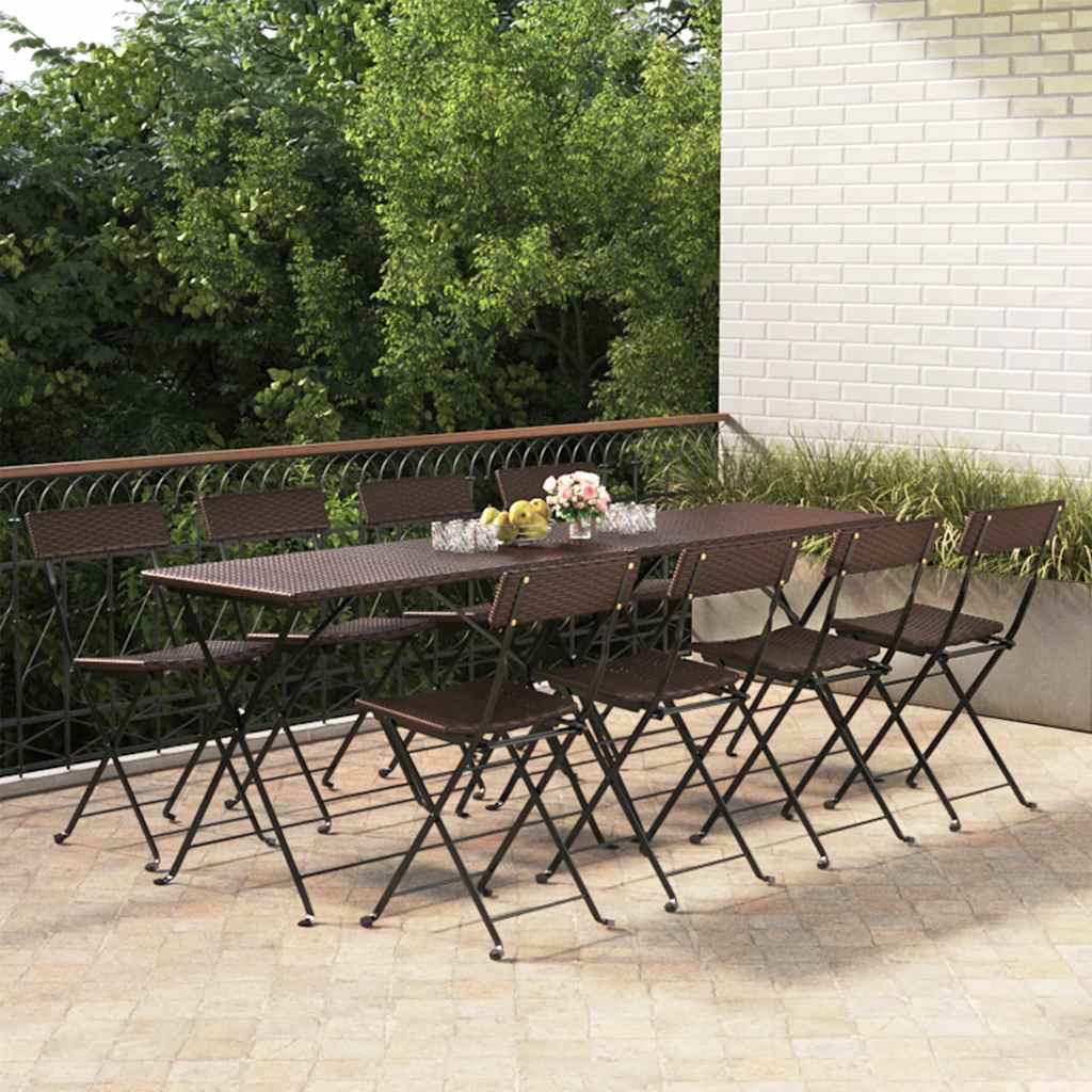 Bistrostühle 4 Stk. Klappbar Schwarz Poly Rattan und Stahl