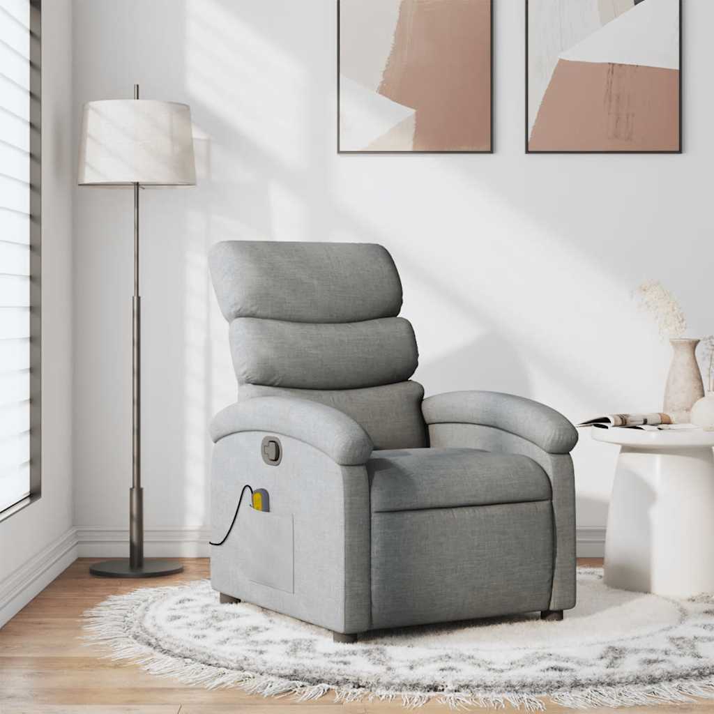 Relaxsessel Elektrisch Hellgrau Stoff