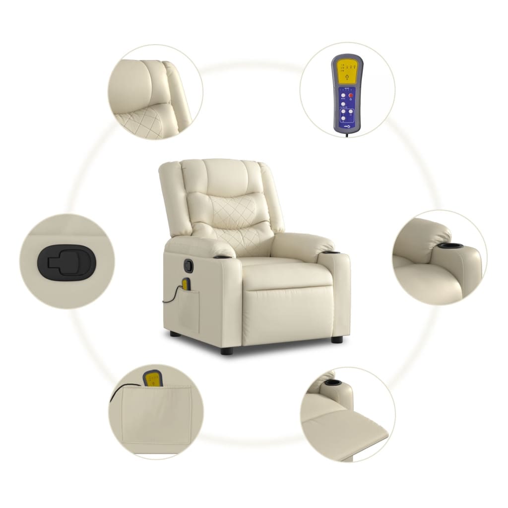 Massage-Relaxsessel, Kunstleder, Schwarz