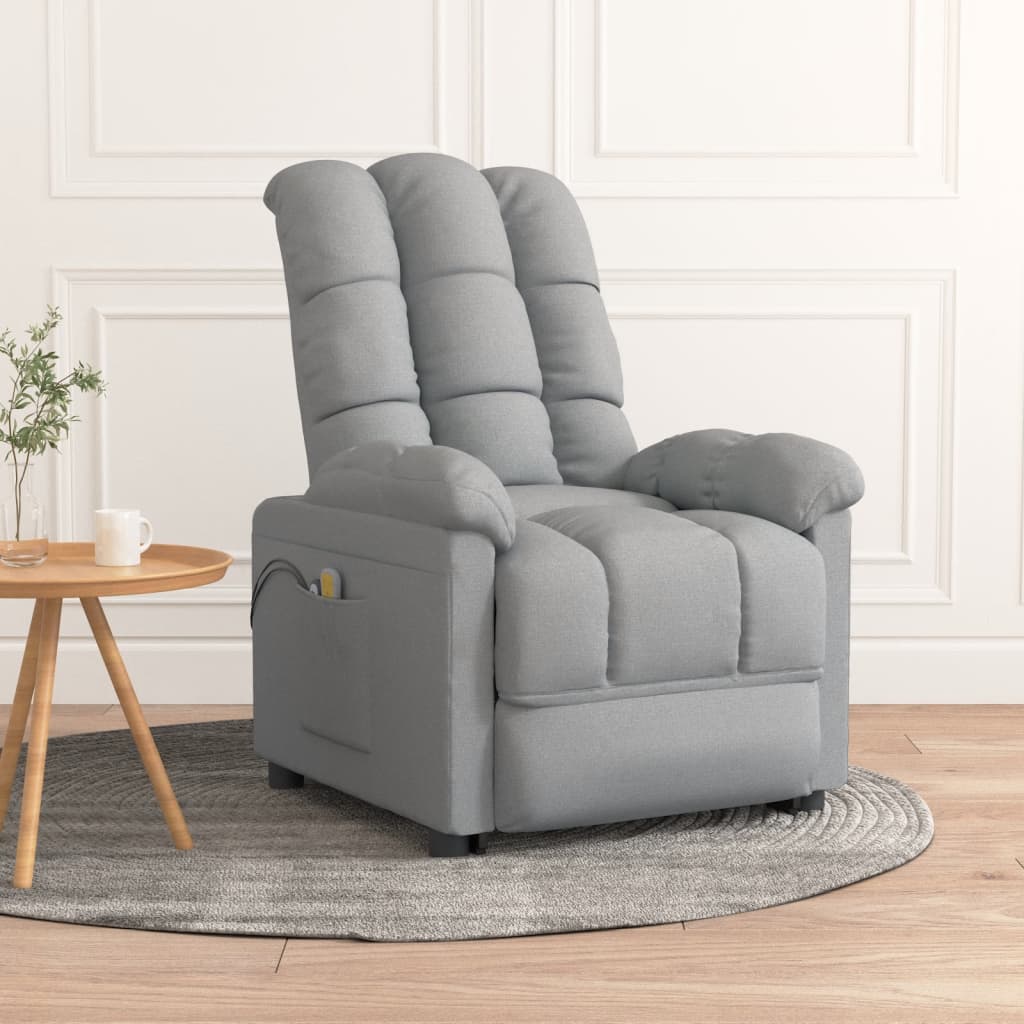 Massagesessel Elektrisch Dunkelgrau Stoff