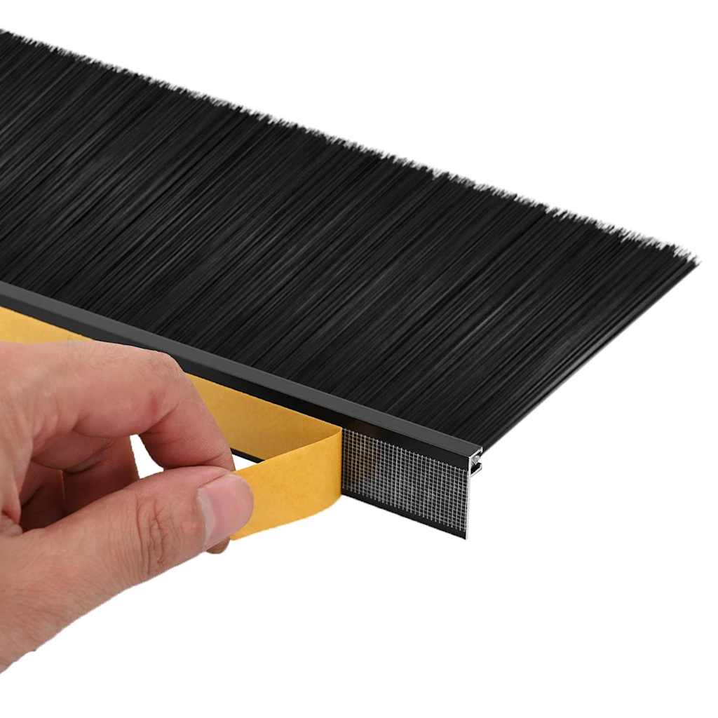 Selbstklebende Türbürstendichtungen 2 pcs Braun 100 cm