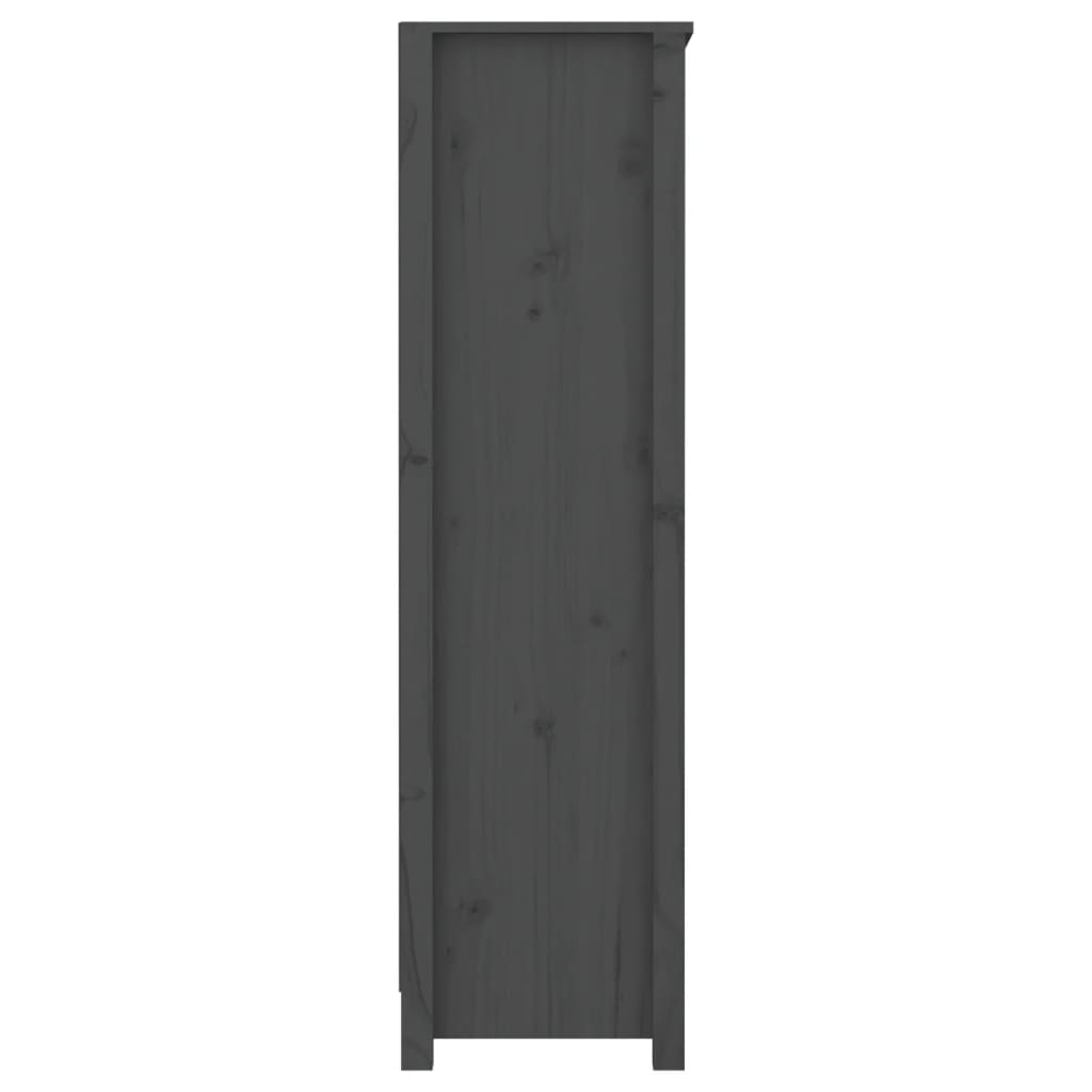 Bücherregal Grau 80x35x68 cm Massivholz Kiefer