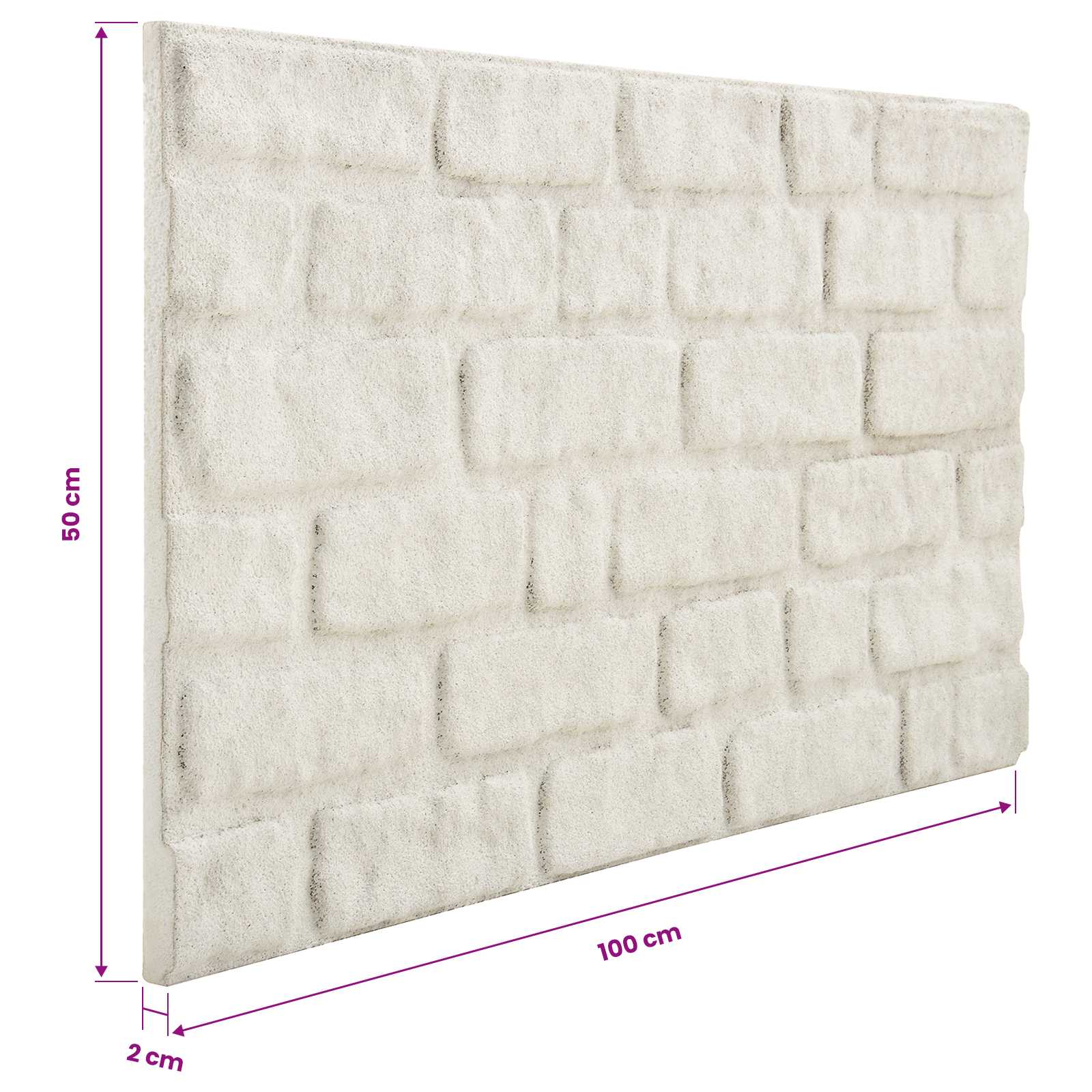 Wandpaneele 10 pcs Ziegel 100 x 50 cm EPS-Schaum