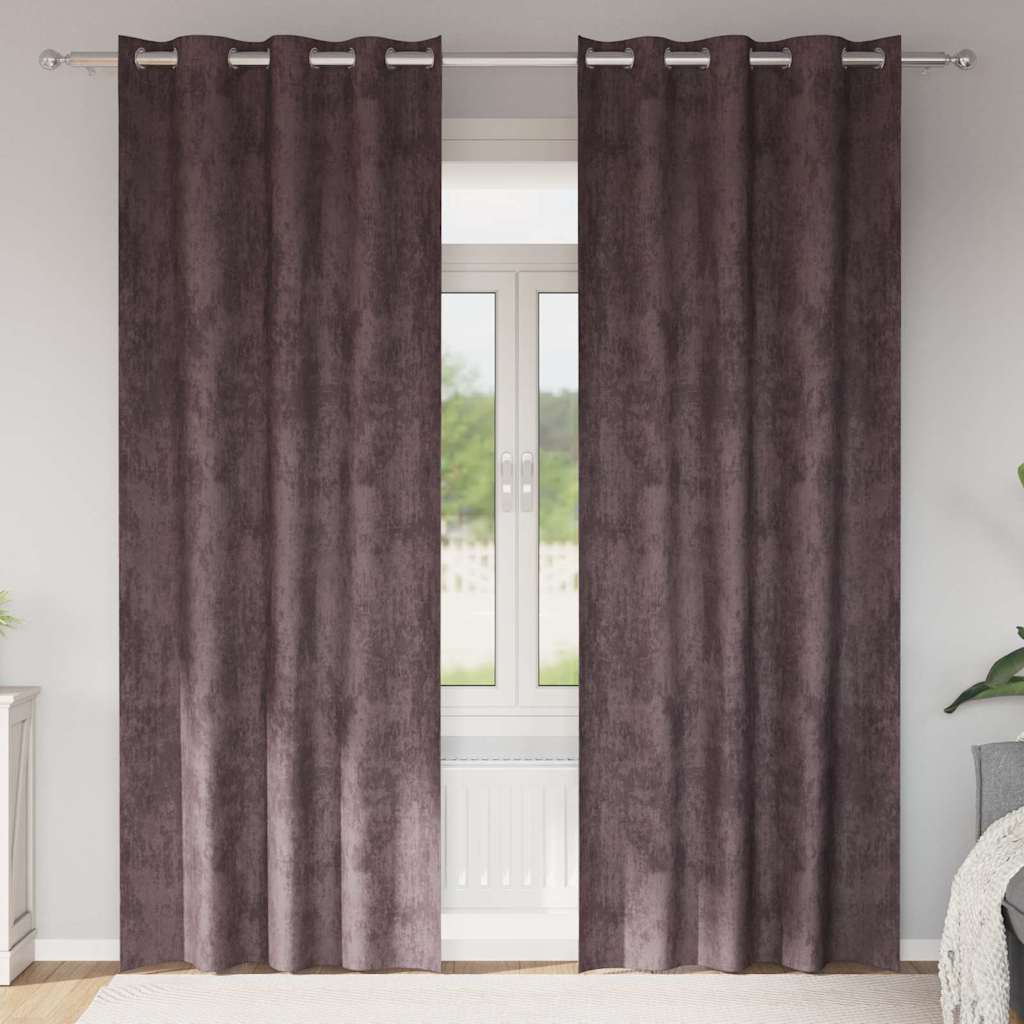 Samtvorhänge mit Vorhängen 2 pcs Weinrot 140 x 140 cm Samt