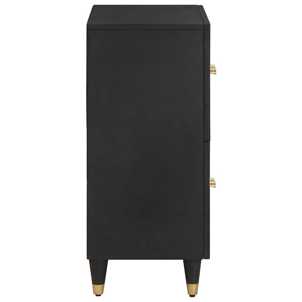 Sideboard Grau und Gold 60 x 33 x 75 cm Massivholz Mango