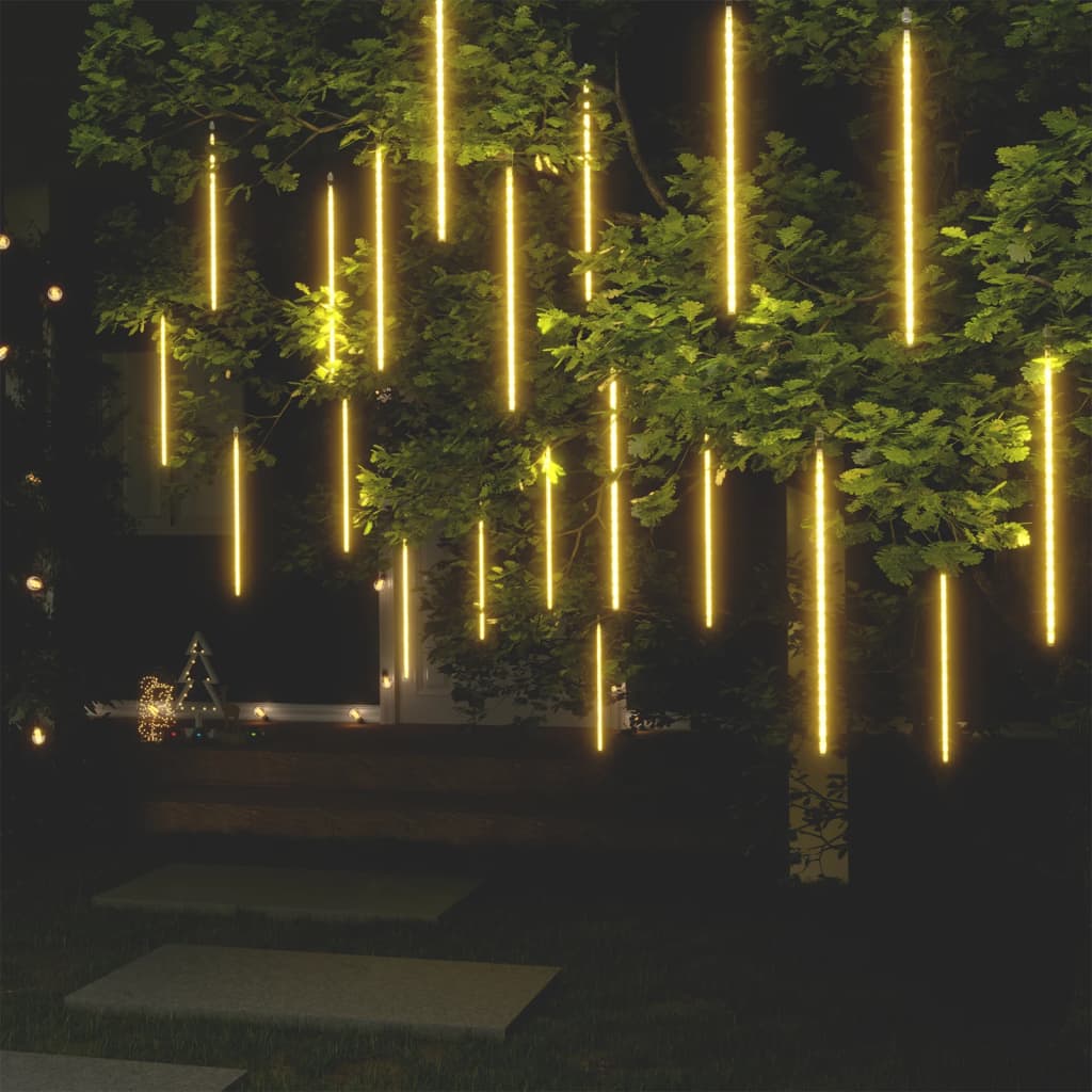 LED Meteor-Lichter 8 Stk. 30 cm Kaltweiß 192 LEDs