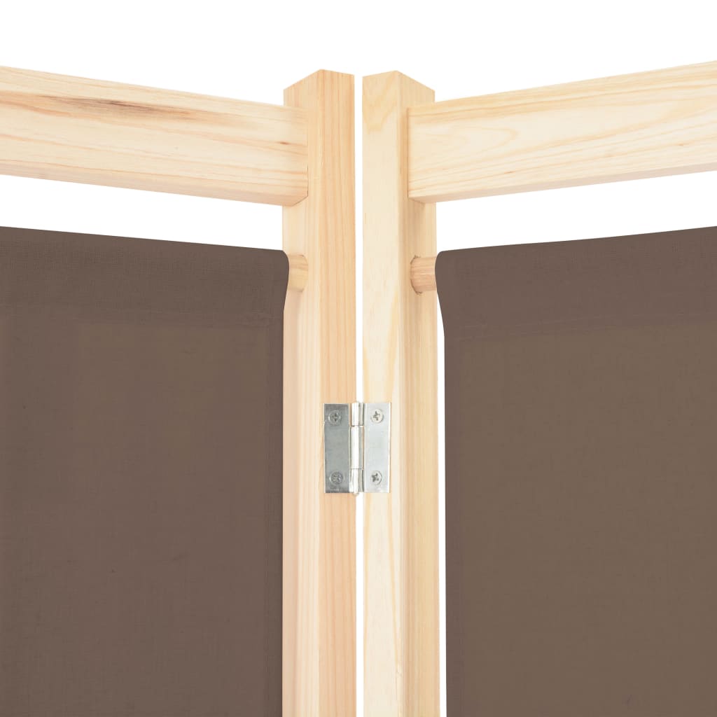 5-teiliger Raumteiler Creme 200 x 170 x 4 cm Stoff