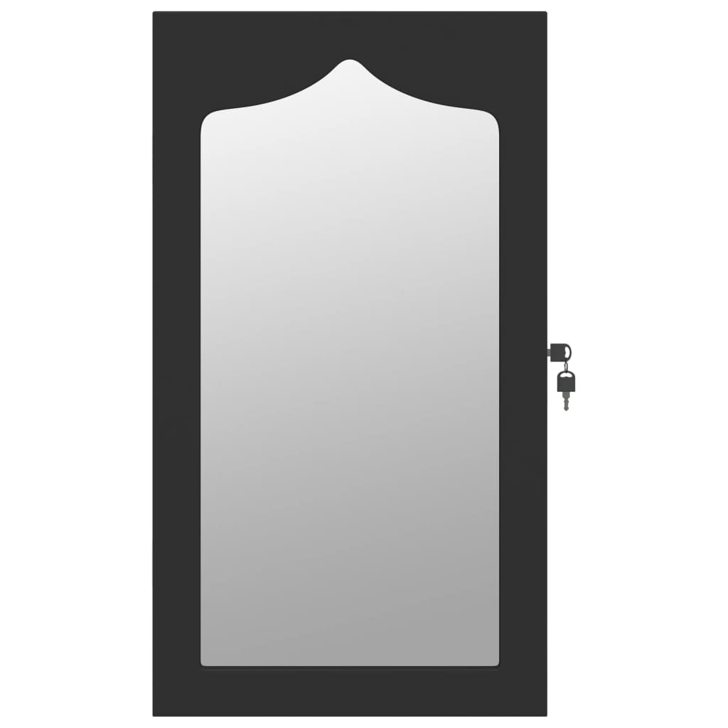 Schmuckschrank mit Spiegel Wandmontage Weiß 37,5x10x106 cm