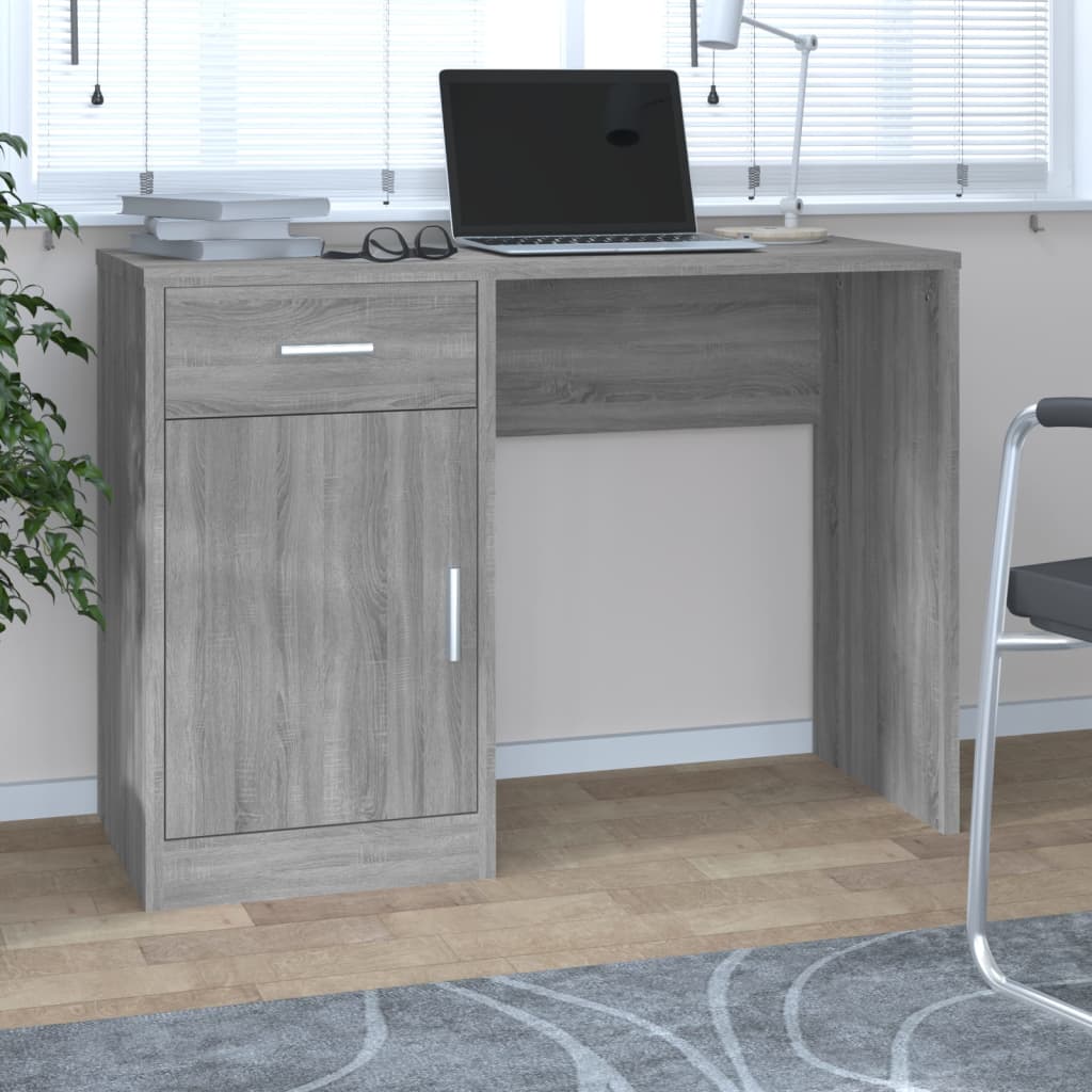 Schreibtisch mit Schublade und Schrank Eiche 100x40x73 cm
