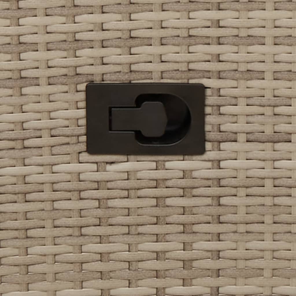 Gartensessel Verstellbar mit Kissen Schwarz Poly Rattan