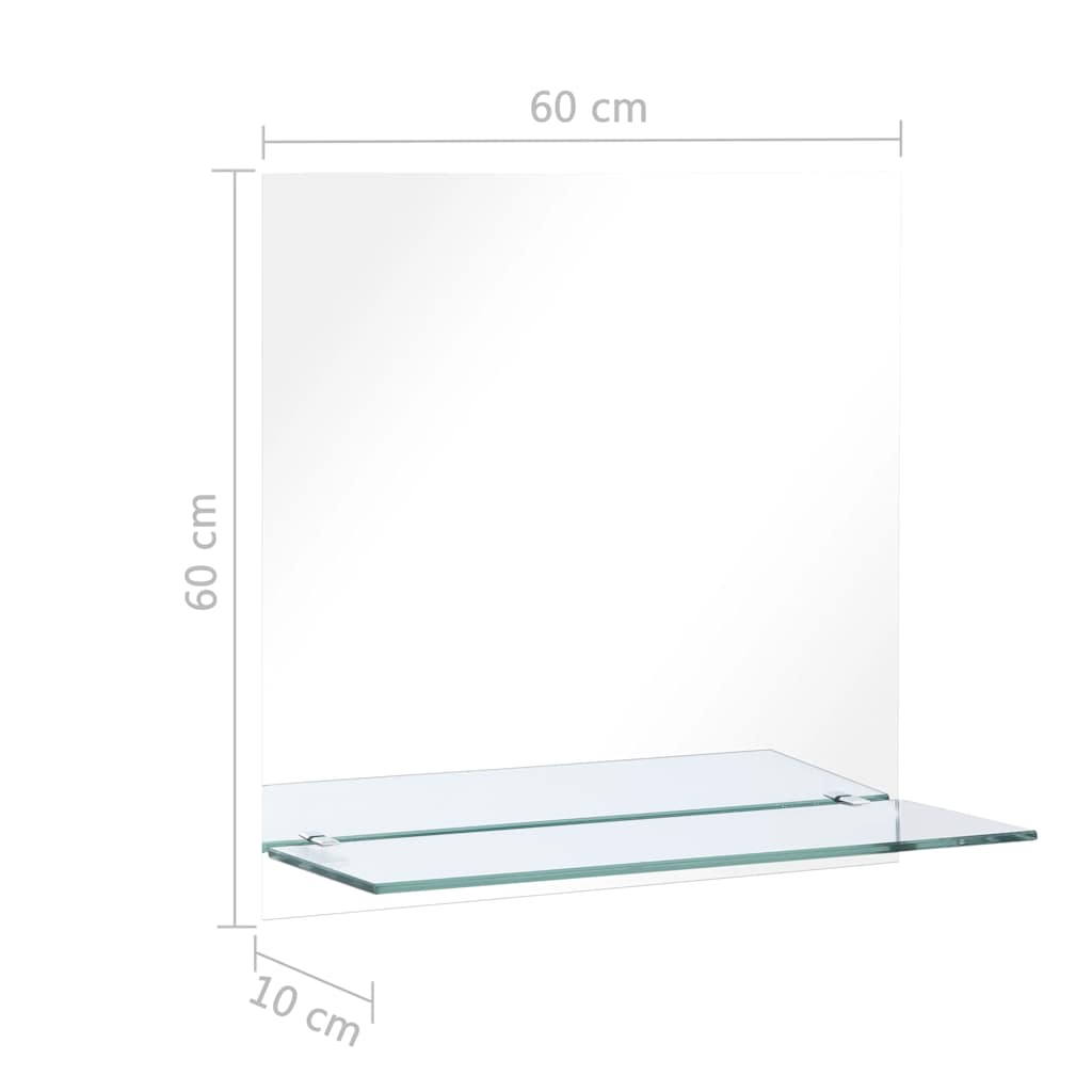 Wandspiegel mit Regal 20×40 cm Hartglas