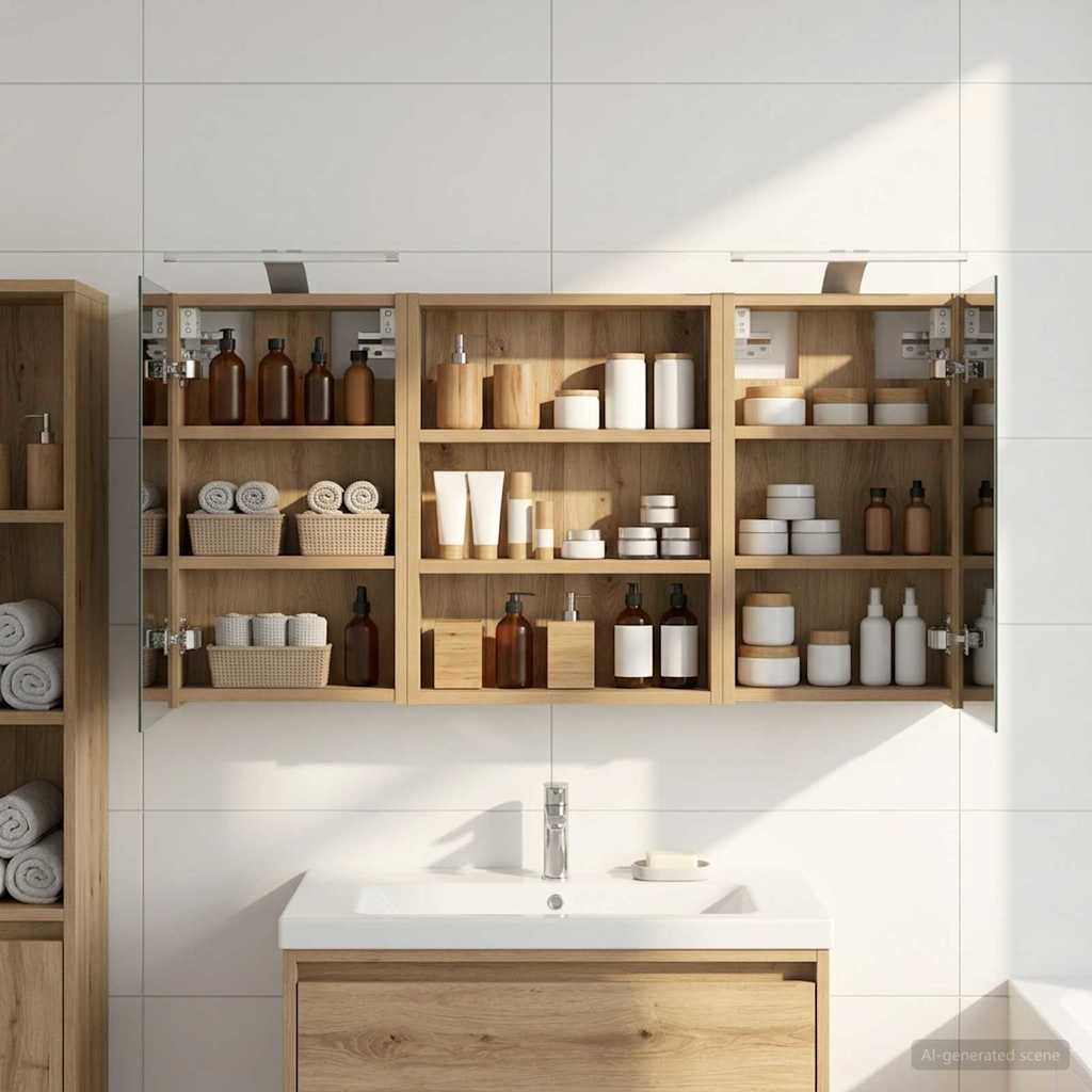 Badezimmerschrank-Set 3 pcs 80 x 10,5 x 50 cm Holzwerkstoff