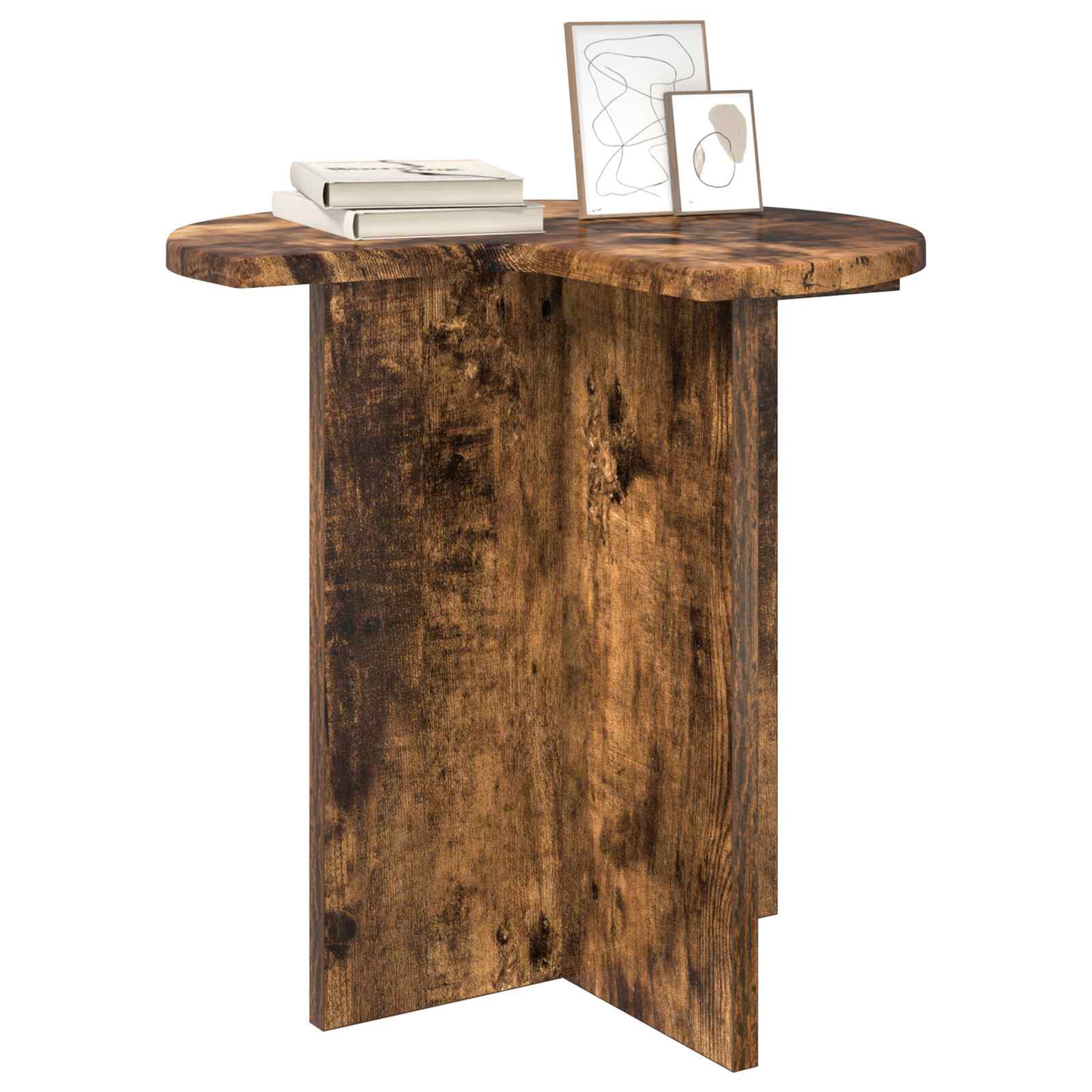 Beistelltisch mit Speicher Weiß Ø 39 x 38 cm Holzwerkstoff