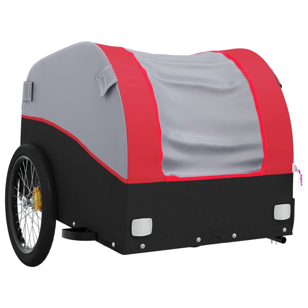 Fahrradanhänger Schwarz und Orange 30 kg Eisen