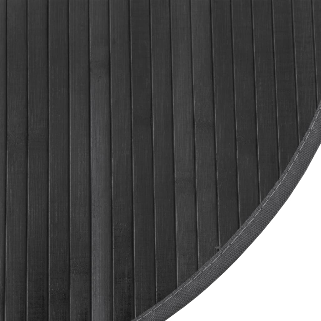 Teppich Rund Schwarz 60 cm Bambus