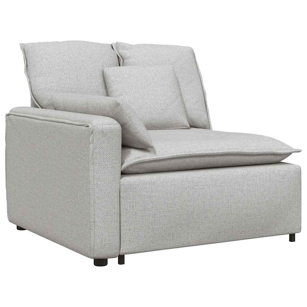 Modulares Sofa Endmodul mit Armlehne Kissen Hellgrau 100 cm