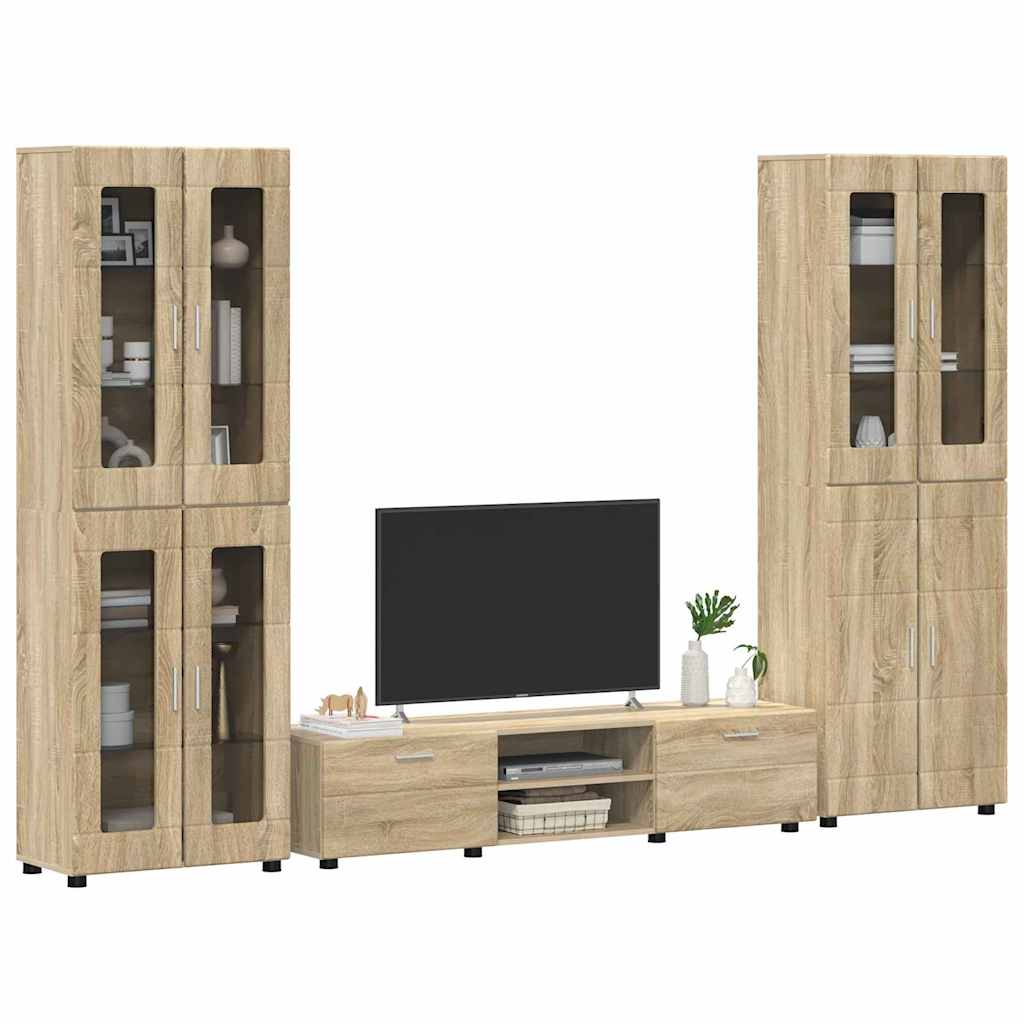 Highboard mit Regal FLORIN Weiß 60 x 35 x 182 cm Holzwerkstoff
