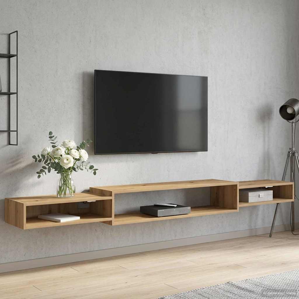 Wandmontierter TV-Schrank Wandhalterung Weiß 140 x 28 x 21 cm