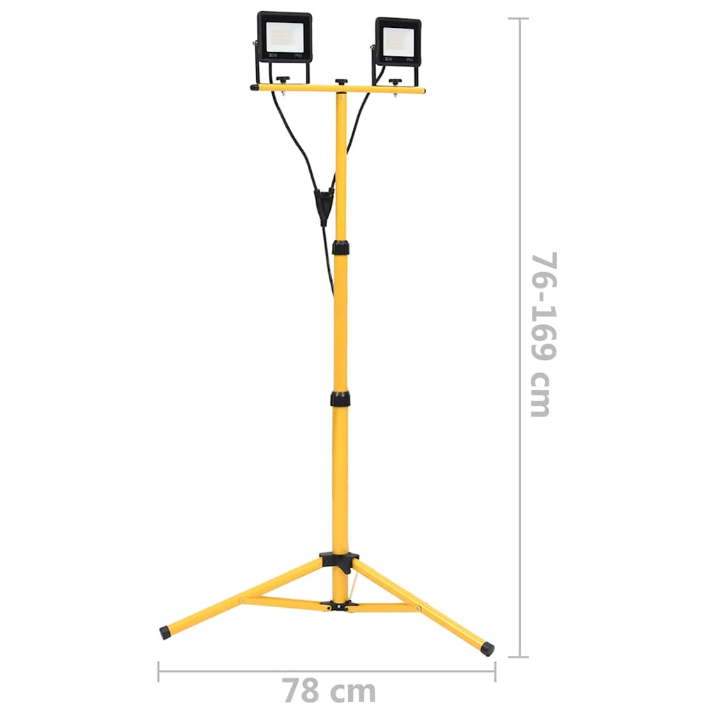 LED-Fluter mit Stativ 2x10 W Warmweiß