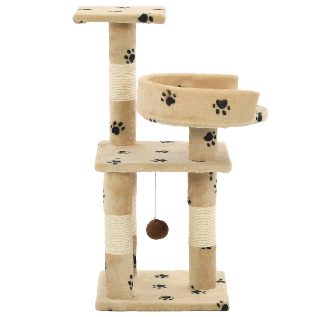 Katzen-Kratzbaum mit Sisal-Kratzsäulen 65 cm Grau
