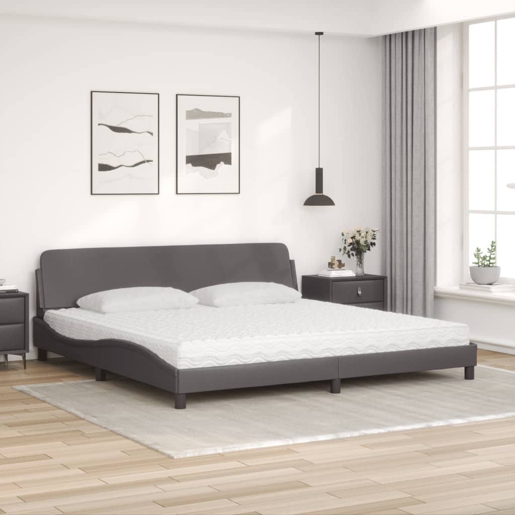 Bett mit Matratze "Dover" Schwarz 80x200 cm Kunstleder