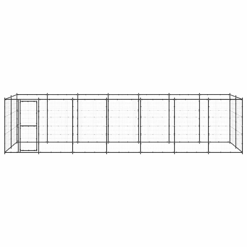 Outdoor-Hundezwinger mit Überdachung Stahl 7,26 m²